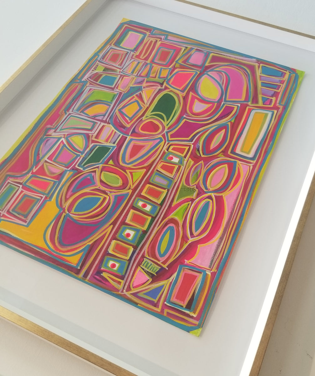 mixed media collage アート額装付き Framed Mixed Media Collage – A. L. Lowe Custom Framing