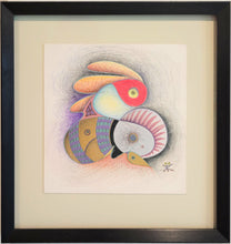 Load image into Gallery viewer, Framed abstract mixed media
