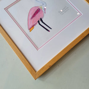 Framed Spoonbill painting