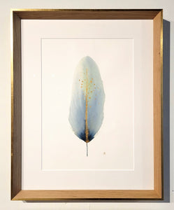 Framed Watercolor Feather Painting