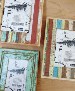 Reclaimed Wood Photo Frame in Stripes